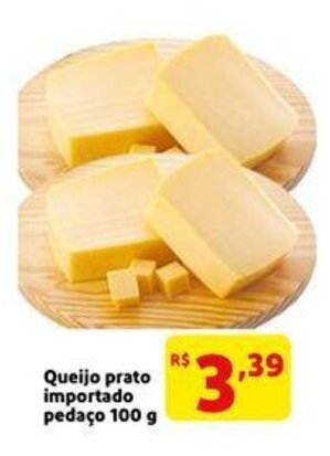 Extra Supermercado Queijo prato importado pedaco 100g oferta