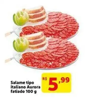 Extra Supermercado Salame tipo italiano Aurora fatiado 100g oferta