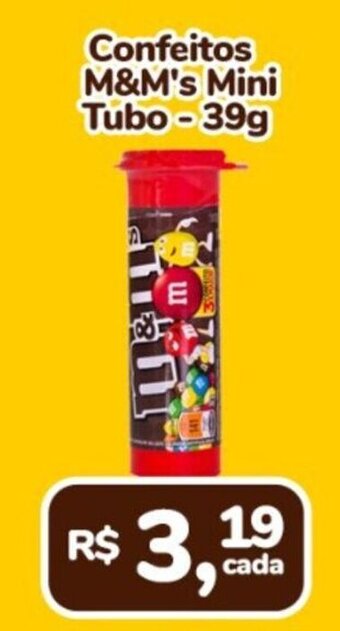 Confeitos M&M's Mini Tubo-39g