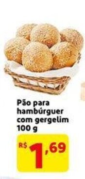 Extra Supermercado Pao para hamburguer com gergelim 100g oferta