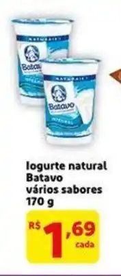 Extra Supermercado Iogurte natural Batavo 170g oferta