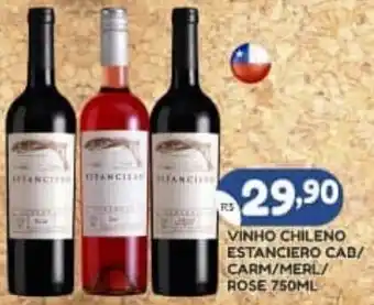 Bramil Supermercados VINHO CHILENO ESTANCIERO CAB/ CARM/MERL/ ROSE 750ML oferta