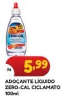 Bramil Supermercados ADOÇANTE LÍQUIDO ZERO-CAL CICLAMATO 100ml oferta