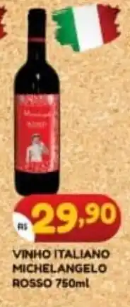 Bramil Supermercados VINHO ITALIANO MICHELANGELO ROSSO 750ml oferta