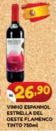Bramil Supermercados VINHO ESPANHOL ESTRELLA DEL OESTE FLAMENCO TINTO 750ml oferta