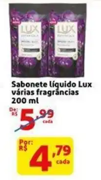 Extra Supermercado Sabonete liquido Lux 200ml oferta