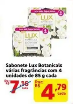 Extra Supermercado Sabonete Lux Botanicals 85g 4unid. 85g oferta