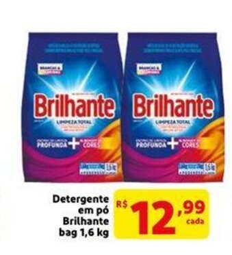 Extra Supermercado Detergente em po Brilhante bag 1.6kg oferta