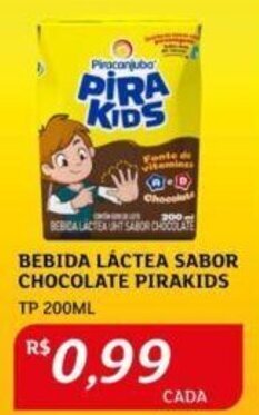 Assaí Atacadista BEBIDA LÁCTEA SABOR CHOCOLATE PIRAKIDS TP 200ML oferta