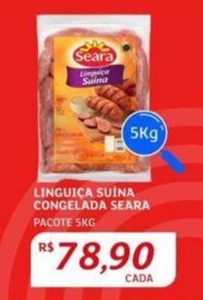 Assaí Atacadista LINGUIÇA SUÍNA CONGELADA SEARA PACOTE 5KG oferta