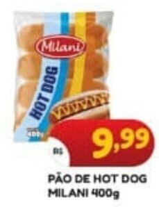 Bramil Supermercados PÃO DE HOT DOG MILANI 400g oferta