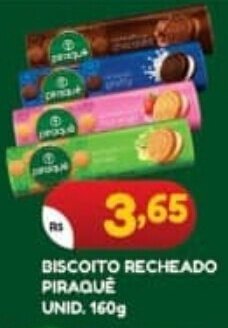 BISCOITO RECHEADO PIRAQUE UNID. 160g