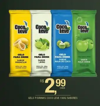 DB Supermercados Gelo p/drinks coco leve 195g sabores oferta