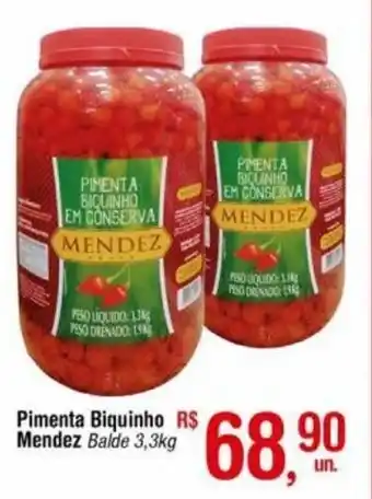 Fort Atacadista Pimenta Biquinho Mendez Balde 3,3kg oferta