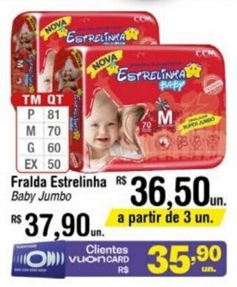 Fort Atacadista Fralda Estrelinha Baby Jumbo oferta