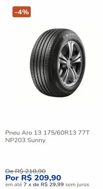 Casas Bahia Pneu Aro 13 175/60R13 77T NP203 Sunny oferta
