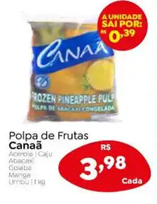 Novo Atacarejo Polpa de Frutas Canaã Acerola Caju Abacaxi Colaba Manga Umbu |1kg oferta