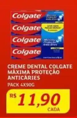Assaí Atacadista CREME DENTAL COLGATE MÁXIMA PROTEÇÃO ANTICÁRIES PACK 4X90G oferta