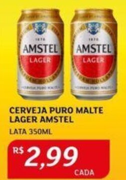 Assaí Atacadista CERVEJA PURO MALTE LAGER AMSTEL LATA 350ML oferta