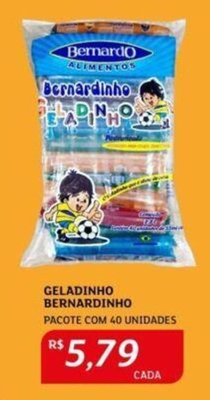 GELADINHO BERNARDINHO PACOTE COM 40 UNIDADES