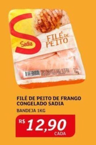 Assaí Atacadista FILE DE PEITO DE FRANGO CONGELADO SADIA BANDEJA 1KG oferta