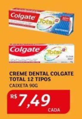 Assaí Atacadista CREME DENTAL COLGATE TOTAL 12 TIPOS CAIXETA 90G oferta