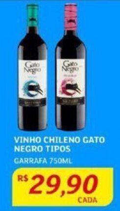 Assaí Atacadista VINHO CHILENO GATO NEGRO TIPOS GARRAFA 750ML oferta