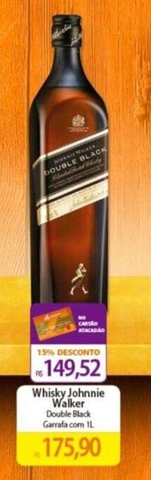 Atacadão Whisky Johnnie Walker Double Black Garrafa com 1L oferta