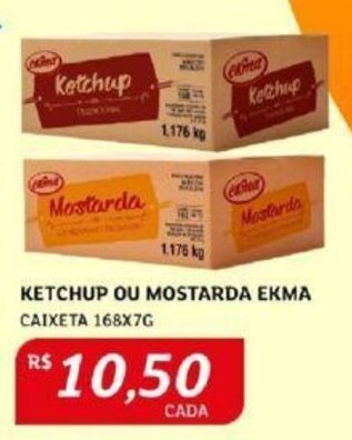 Assaí Atacadista KETCHUP OU MOSTARDA EKMA CAIXETA 168X7G oferta