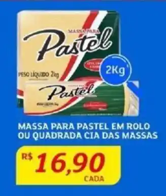 Assaí Atacadista MASSA PARA PASTEL EM ROLO OU QUADRADA CIA DAS MASSAS 2Kg oferta