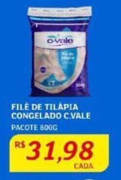 FILÉ DE TILÁPIA CONGELADO C.VALE PACOTE 800G