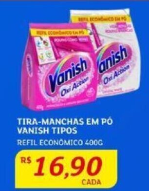 Assaí Atacadista TIRA-MANCHAS EM PÓ VANISH TIPOS REFIL ECONÔMICO 400G oferta