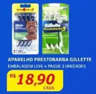 Assaí Atacadista APARELHO PRESTOBARBA GILLETTE EMBALAGEM LEVE 4 PAGUE 3 UNIDADES oferta