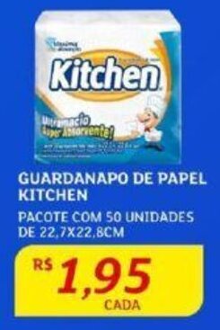 Assaí Atacadista GUARDANAPO DE PAPEL KITCHEN PACOTE COM 50 UNIDADES DE 22,7X22,8CM oferta