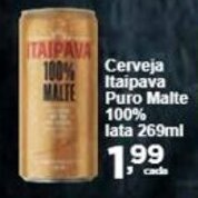 Rossi Supermercado Cerveja Itaipava Puro Malte 100% lata 269ml oferta