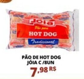 PÃO DE HOT DOG JÓIA C/8UN