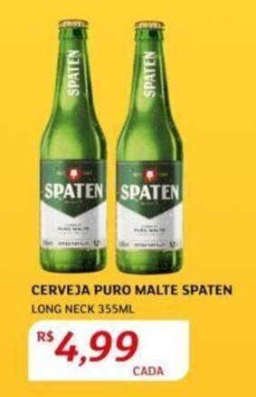 Assaí Atacadista CERVEJA PURO MALTE SPATEN LONG NECK 355ML oferta