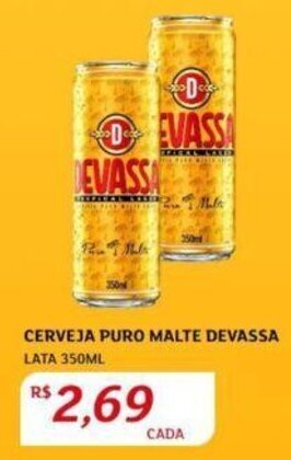 Assaí Atacadista CERVEJA PURO MALTE DEVASSA LATA 350ML oferta