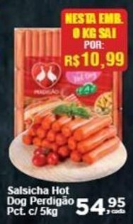 Rossi Supermercado Salsicha Hot Dog Perdigão Pct. c/ 5kg oferta