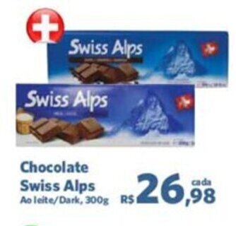 Sam's Club Chocolate Swiss Alps Ao leite/Dark, 300g oferta