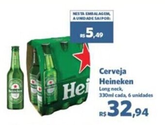 Sam's Club Cerveja Heineken Long neck, 330ml cada, 6 unidades oferta