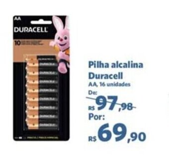 Sam's Club Pilha alcalina Duracell AA, 16 unidades oferta