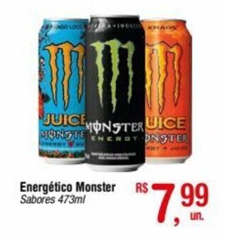 Fort Atacadista Energético Monster Sabores 473ml oferta