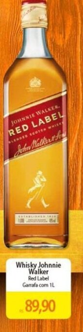 Atacadão Whisky Johnnie Walker Red Label Garrafa com 1L oferta
