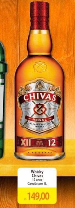 Atacadão Whisky Chivas 12 anos Garrafa com IL oferta