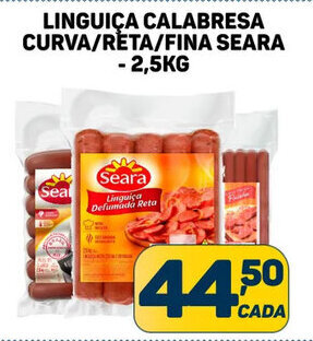 Dom Atacadista LINGUIÇA CALABRESA CURVA/RETA/FINA SEARA - 2,5KG oferta