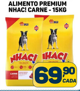 Dom Atacadista ALIMENTO PREMIUM NHAC! CARNE - 15KG oferta