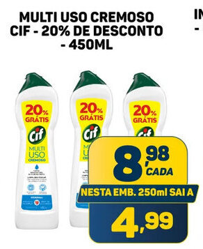 Dom Atacadista MULTI USO CREMOSO CIF -20% DE DESCONTO - 450ML oferta