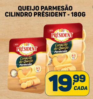 Dom Atacadista QUEIJO PARMESÃO CILINDRO PRÉSIDENT - 180G oferta