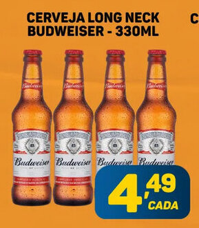 Dom Atacadista CERVEJA LONG NECK BUDWEISER - 330ML oferta